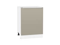 Шкаф нижний с 1-ой дверцей Фьюжн Белый, Silky Grey, 600 В*Ш*Г 816*600*480, фасад МДФ  Silky Grey, корпус  Белый ms2510VVT_52169