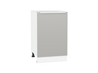 Шкаф нижний с 1-ой дверцей Фьюжн Белый, Silky Light Grey, 500 В*Ш*Г 816*500*480, фасад МДФ  Silky Light Grey, корпус  Белый ms2510VVT_66659