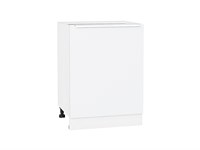 Шкаф нижний с 1-ой дверцей Фьюжн Белый, Silky White, 600 В*Ш*Г 816*600*480, фасад МДФ  Silky White, корпус  Белый ms2510VVT_52161