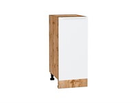 Шкаф нижний с 1-ой дверцей Фьюжн Дуб Вотан, Silky White, 350 В*Ш*Г 816*350*480, фасад МДФ  Silky White, корпус  Дуб Вотан ms2510VVT_65127