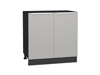 Шкаф нижний с 2-мя дверцами Фьюжн Graphite, Silky Light Grey, 800 В*Ш*Г 816*800*480, фасад МДФ  Silky Light Grey, корпус  Graphite ms2510VVT_66688