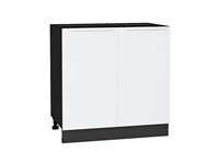 Шкаф нижний с 2-мя дверцами Фьюжн Graphite, Silky White, 800 В*Ш*Г 816*800*480, фасад МДФ  Silky White, корпус  Graphite ms2510VVT_52215