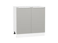 Шкаф нижний с 2-мя дверцами Фьюжн Белый, Silky Light Grey, 800 В*Ш*Г 816*800*480, фасад МДФ  Silky Light Grey, корпус  Белый ms2510VVT_66683