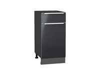 Шкаф нижний с 1-ой дверцей и ящиком Фьюжн Graphite, Anthracite, 400 В*Ш*Г 816*400*480, фасад МДФ  Anthracite, корпус  Graphite ms2510VVT_36835