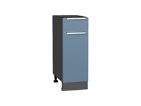 Шкаф нижний с 1-ой дверцей и ящиком Фьюжн Graphite, Silky Blue, 300 В*Ш*Г 816*300*480, фасад МДФ  Silky Blue, корпус  Graphite ms2510VVT_52140