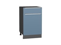 Шкаф нижний с 1-ой дверцей и ящиком Фьюжн Graphite, Silky Blue, 500 В*Ш*Г 816*500*480, фасад МДФ  Silky Blue, корпус  Graphite ms2510VVT_52148