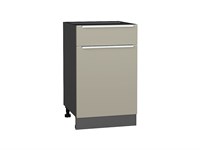 Шкаф нижний с 1-ой дверцей и ящиком Фьюжн Graphite, Silky Grey, 500 В*Ш*Г 816*500*480, фасад МДФ  Silky Grey, корпус  Graphite ms2510VVT_52139