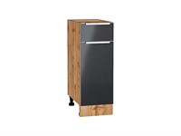 Шкаф нижний с 1-ой дверцей и ящиком Фьюжн Дуб Вотан, Anthracite, 300 В*Ш*Г 816*300*480, фасад МДФ  Anthracite, корпус  Дуб Вотан ms2510VVT_60943