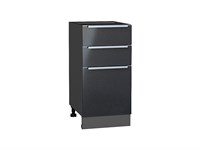 Шкаф нижний с 3-мя ящиками Фьюжн Graphite, Anthracite, 400 В*Ш*Г 816*400*480, фасад МДФ  Anthracite, корпус  Graphite ms2510VVT_36889