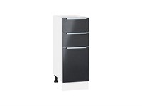 Шкаф нижний с 3-мя ящиками Фьюжн Белый, Anthracite, 300 В*Ш*Г 816*300*480, фасад МДФ  Anthracite, корпус  Белый ms2510VVT_36879