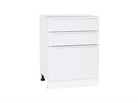 Шкаф нижний с 3-мя ящиками Фьюжн Белый, Silky White, 600 В*Ш*Г 816*600*480, фасад МДФ  Silky White, корпус  Белый ms2510VVT_52232