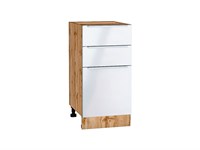 Шкаф нижний с 3-мя ящиками Фьюжн Дуб Вотан, Angel, 400 В*Ш*Г 816*400*480, фасад МДФ  Angel, корпус  Дуб Вотан ms2510VVT_61032