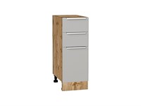 Шкаф нижний с 3-мя ящиками Фьюжн Дуб Вотан, Silky Light Grey, 300 В*Ш*Г 816*300*480, фасад МДФ  Silky Light Grey, корпус  Дуб Вотан ms2510VVT_66694