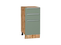 Шкаф нижний с 3-мя ящиками Фьюжн Дуб Вотан, Silky Mint, 400 В*Ш*Г 816*400*480, фасад МДФ  Silky Mint, корпус  Дуб Вотан ms2510VVT_61040