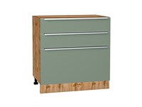 Шкаф нижний с 3-мя ящиками Фьюжн Дуб Вотан, Silky Mint, 800 В*Ш*Г 816*800*480, фасад МДФ  Silky Mint, корпус  Дуб Вотан ms2510VVT_61043
