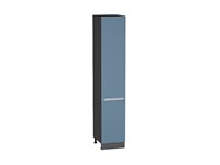 Шкаф пенал с 2-мя дверцами Фьюжн Graphite, Silky Blue, 2140, 400 В*Ш*Г 2132*400*576, фасад МДФ  Silky Blue, корпус  Graphite ms2510VVT_52326