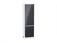 Шкаф пенал с 2-мя дверцами Фьюжн Белый, Anthracite, 2140, 600 В*Ш*Г 2132*600*576, фасад МДФ  Anthracite, корпус  Белый ms2510VVT_45117