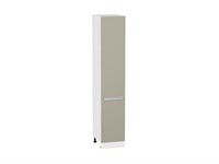 Шкаф пенал с 2-мя дверцами Фьюжн Белый, Silky Grey, 2140, 400 В*Ш*Г 2132*400*576, фасад МДФ  Silky Grey, корпус  Белый ms2510VVT_52321