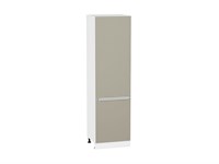 Шкаф пенал с 2-мя дверцами Фьюжн Белый, Silky Grey, 2140, 600 В*Ш*Г 2132*600*576, фасад МДФ  Silky Grey, корпус  Белый ms2510VVT_52333