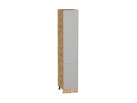 Шкаф пенал с 2-мя дверцами Фьюжн Дуб Вотан, Silky Light Grey, 2140, 400 В*Ш*Г 2132*400*576, фасад МДФ  Silky Light Grey, корпус  Дуб Вотан ms2510VVT_66726