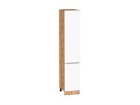 Шкаф пенал с 2-мя дверцами Фьюжн Дуб Вотан, Silky White, 2140, 400 В*Ш*Г 2132*400*576, фасад МДФ  Silky White, корпус  Дуб Вотан ms2510VVT_60694
