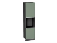 Шкаф пенал с 2-мя дверцами под технику Фьюжн Graphite, Silky Mint, 2340 В*Ш*Г 2336*600*576, фасад МДФ  Silky Mint, корпус  Graphite ms2510VVT_52316