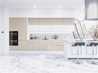 Кухонный гарнитур модульный Фьюжн-02 В*Ш*Г 2140*4400*600, фасад МДФ  Cream Silk/Silky White, корпус  Белый, столешница  Пирит светлый ms2510VVT_72070