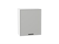 Шкаф верхний с 1-ой дверцей Фрейм Белый, Grey Silk, 720, 600 В*Ш*Г 716*600*324, фасад МДФ  Grey Silk, корпус  Белый ms2510VVT_68920