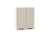Шкаф верхний с 2-мя дверцами Фрейм Белый, Cream Silk, 720, 600 В*Ш*Г 716*600*324, фасад МДФ  Cream Silk, корпус  Белый ms2510VVT_69809