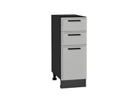 Шкаф нижний с 3-мя ящиками Фрейм Graphite, Grey Silk, 300 В*Ш*Г 816*300*484, фасад МДФ  Grey Silk, корпус  Graphite ms2510VVT_69167