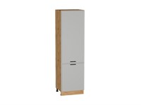 Шкаф пенал с 2-мя дверцами Фрейм Дуб Вотан, Grey Silk, 2140, 600 В*Ш*Г 2132*600*580, фасад МДФ  Grey Silk, корпус  Дуб Вотан ms2510VVT_69216
