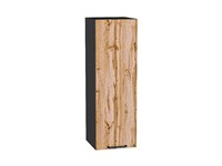 Шкаф верхний с 1-ой дверцей Флэт Graphite, Wotan Oak 2S, 920, 300 В*Ш*Г 920*300*318, фасад ЛДСП  Wotan Oak 2S, корпус  Graphite ms2510VVT_52611