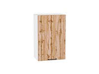 Шкаф верхний с 1-ой дверцей Флэт Белый, Wotan Oak 2S, 720, 450 В*Ш*Г 716*450*318, фасад ЛДСП  Wotan Oak 2S, корпус  Белый ms2510VVT_52598