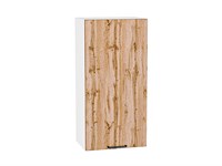 Шкаф верхний с 1-ой дверцей Флэт Белый, Wotan Oak 2S, 920, 450 В*Ш*Г 920*450*318, фасад ЛДСП  Wotan Oak 2S, корпус  Белый ms2510VVT_52603