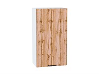 Шкаф верхний с 1-ой дверцей Флэт Белый, Wotan Oak 2S, 920, 500 В*Ш*Г 920*500*318, фасад ЛДСП  Wotan Oak 2S, корпус  Белый ms2510VVT_52604