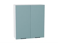 Шкаф верхний с 2-мя дверцами Флэт Белый, Grey-green In 2S, 920, 800 В*Ш*Г 920*800*318, фасад ЛДСП  Grey-green In 2S, корпус  Белый ms2510VVT_56919