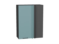 Шкаф верхний прямой угловой Флэт Graphite, Grey-green In 2S, 920 В*Ш*Г 920*700*345, фасад ЛДСП  Grey-green In 2S, корпус  Graphite ms2510VVT_60277