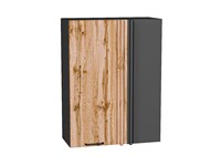 Шкаф верхний прямой угловой Флэт Graphite, Wotan Oak 2S, 920 В*Ш*Г 920*700*345, фасад ЛДСП  Wotan Oak 2S, корпус  Graphite ms2510VVT_60281