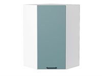 Шкаф верхний угловой Флэт Белый, Grey-green In 2S, 920 В*Ш*Г 920*600*600, фасад ЛДСП  Grey-green In 2S, корпус  Белый ms2510VVT_56929