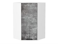 Шкаф верхний угловой Флэт Белый, Temple Stone 2S, 920 В*Ш*Г 920*600*600, фасад ЛДСП  Temple Stone 2S, корпус  Белый ms2510VVT_52665
