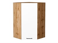 Шкаф верхний угловой Флэт Дуб Вотан, White In 2S, 920 В*Ш*Г 920*600*600, фасад ЛДСП  White In 2S, корпус  Дуб Вотан ms2510VVT_62490
