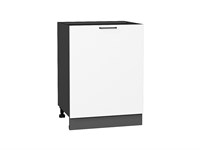 Шкаф нижний с 1-ой дверцей Флэт Graphite, White In 2S, 600 В*Ш*Г 816*600*478, фасад ЛДСП  White In 2S, корпус  Graphite ms2510VVT_55697