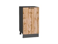 Шкаф нижний с 1-ой дверцей Флэт Graphite, Wotan Oak 2S, 450 В*Ш*Г 816*450*478, фасад ЛДСП  Wotan Oak 2S, корпус  Graphite ms2510VVT_52699