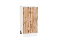 Шкаф нижний с 1-ой дверцей Флэт Белый, Wotan Oak 2S, 400 В*Ш*Г 816*400*478, фасад ЛДСП  Wotan Oak 2S, корпус  Белый ms2510VVT_52693