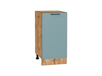 Шкаф нижний с 1-ой дверцей Флэт Дуб Вотан, Grey-green In 2S, 400 В*Ш*Г 816*400*478, фасад ЛДСП  Grey-green In 2S, корпус  Дуб Вотан ms2510VVT_62542