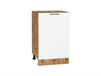 Шкаф нижний с 1-ой дверцей Флэт Дуб Вотан, White In 2S, 500 В*Ш*Г 816*500*478, фасад ЛДСП  White In 2S, корпус  Дуб Вотан ms2510VVT_62536