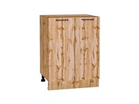 Шкаф нижний с 2-мя дверцами Флэт Дуб Вотан, Wotan Oak 2S, 600 В*Ш*Г 816*600*478, фасад ЛДСП  Wotan Oak 2S, корпус  Дуб Вотан ms2510VVT_62570
