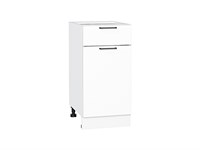 Шкаф нижний с 1-ой дверцей и ящиком Флэт Белый, White In 2S, 400 В*Ш*Г 816*400*478, фасад ЛДСП  White In 2S, корпус  Белый ms2510VVT_55683