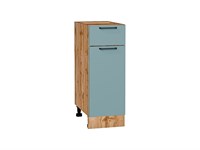Шкаф нижний с 1-ой дверцей и ящиком Флэт Дуб Вотан, Grey-green In 2S, 300 В*Ш*Г 816*300*478, фасад ЛДСП  Grey-green In 2S, корпус  Дуб Вотан ms2510VVT_62516
