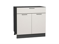 Шкаф нижний с 2-мя дверцами и ящиком Флэт Graphite, Cashmere In 2S, 800 В*Ш*Г 816*800*478, фасад ЛДСП  Cashmere In 2S, корпус  Graphite ms2510VVT_56592